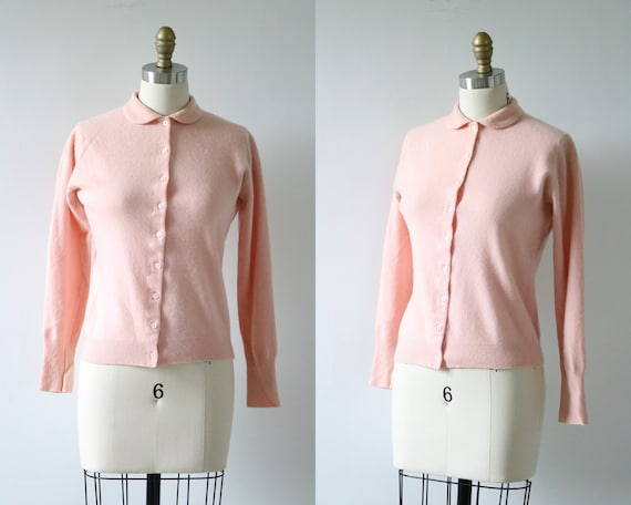 Pink Cardigan Sweater Cashmere Button Down Sweater
