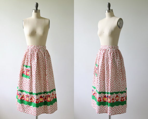 1950s Novelty Print Cotton Skirt