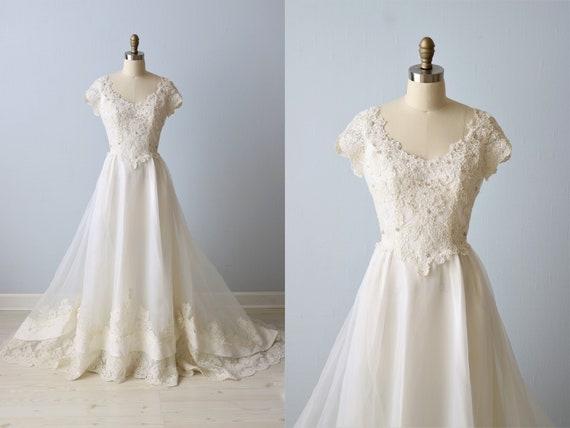 Vintage Wedding Dress 1970s Boho Short Sleeves Etsy