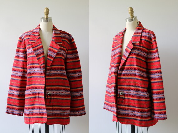 Southwest Blanket Coat Blazer Red