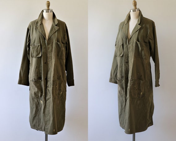 Mechanic Machinist Coat 1930s 1940s Coverall Smock