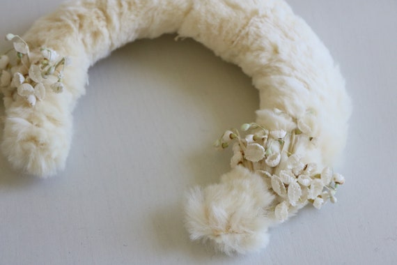 White Fur 50s Detachable Collar Wedding Bridal Ac… - image 2