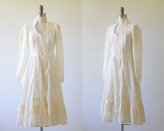 Gunne Sax Prairie Dress 70s Boho Festival Midi Gun