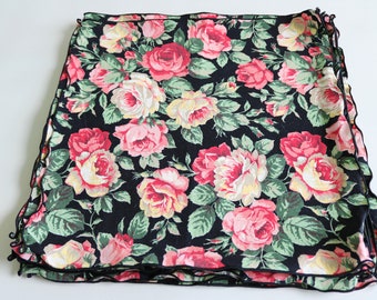 Set of 17 Cabbage Rose Dark Floral Cloth Placemats Napkins Bridal Baby Shower Decor Shabby Chic Decor Cottage Core Decor