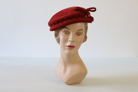 Red Beret Hat 1960s