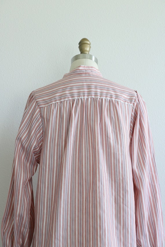 Striped Smock Blouse Poet Top Pop Over Short Coll… - image 5