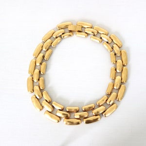 Anne Klein Vintage Collar Necklace Gold Tone Wide Matte Egyptian Revival Choker Necklace image 1