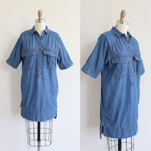rock and republic denim dress Women's Collar Denim Button Up Mini Dress