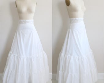 Vintage Wedding Bridal Crinoline Petticoat Slip: A-Line Bridal Gown Wedding Dress Underskirt Full Skirt Slip Full Length Undergarment