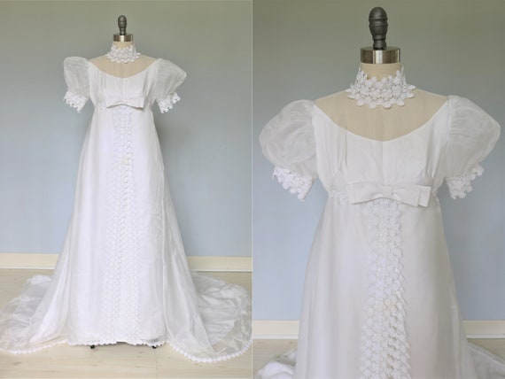 Vintage Wedding Dresses 1960s Puffy Sleeves