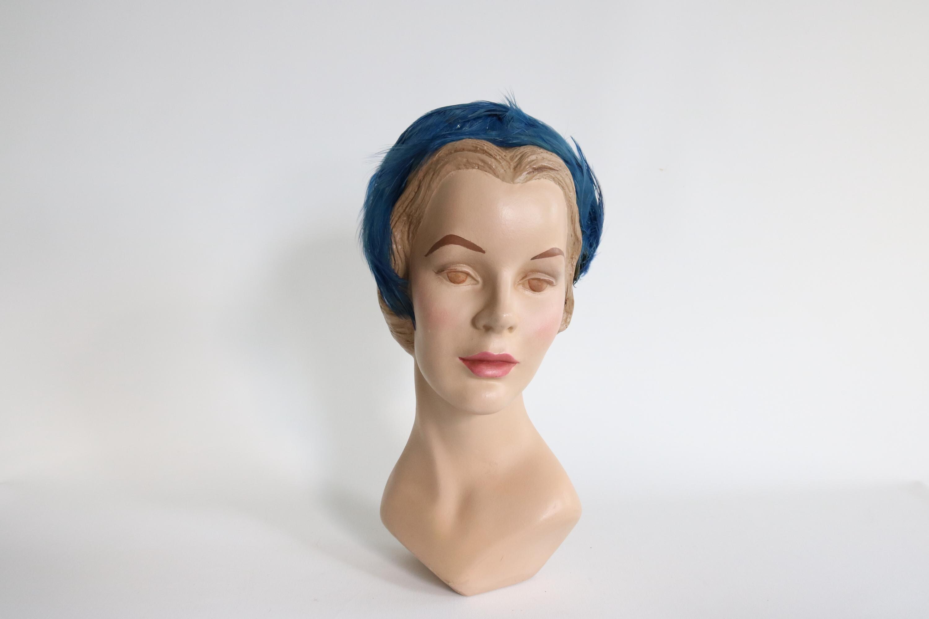 COPY - Vintage 1950’s ROYAL BLUE FEATHERED HEADBAND made in Western Germany Amazon.com : VENOFEN 1920s Feather Flapper Headpiece Great  main image 3