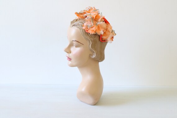 Headband Fascinator Hat 1950s Orange