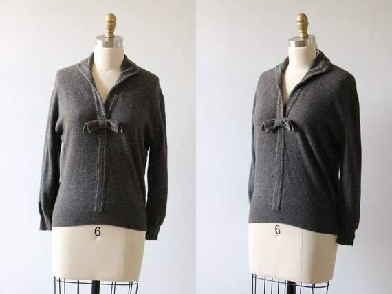 Pullover Sweater Grey Bow 1950s