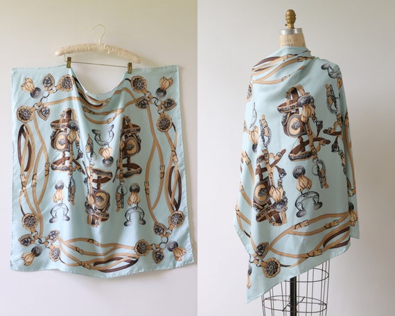 Equestrian Ralph Lauren Inspired Silk Scarf Big Bl