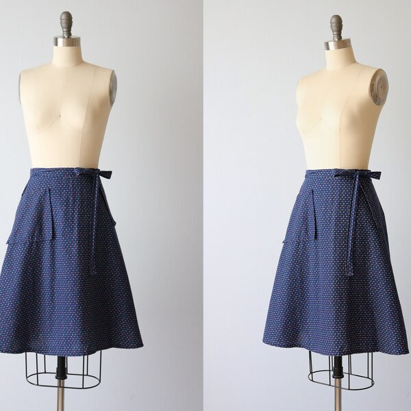 Vintage Wrap Skirt / 1980s Wrap Skirt / Wrap Around Skirt / Floral Print / Flower Posy