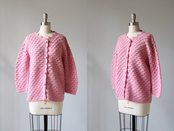 Purple Lilac Cardigan Sweater Wool Button Down