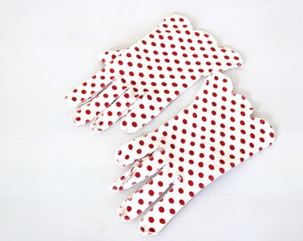 Vintage Red Polka Dot Gloves Short Gloves