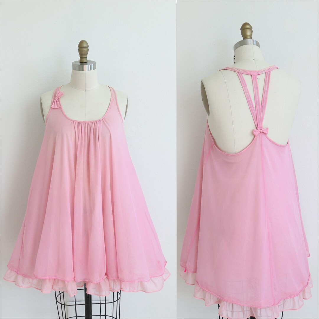 Betsy Johnson Pink Ruffled Baby Doll Nightgown Size Small S - Etsy