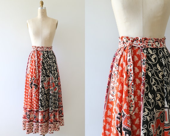 Bohemian Boho Festival Skirt Hippie Skirt Maxi Ski