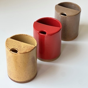 Handmade Ceramic Travel Mug: Heart Painted Pottery To Go Cup