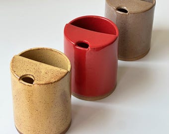 Minimal Ceramic Travel Mug, Handmade Stoneware To-Go Cup, Sip Mug, Practical Gift for Dad