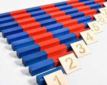 Montessori Number Rods and Numbers