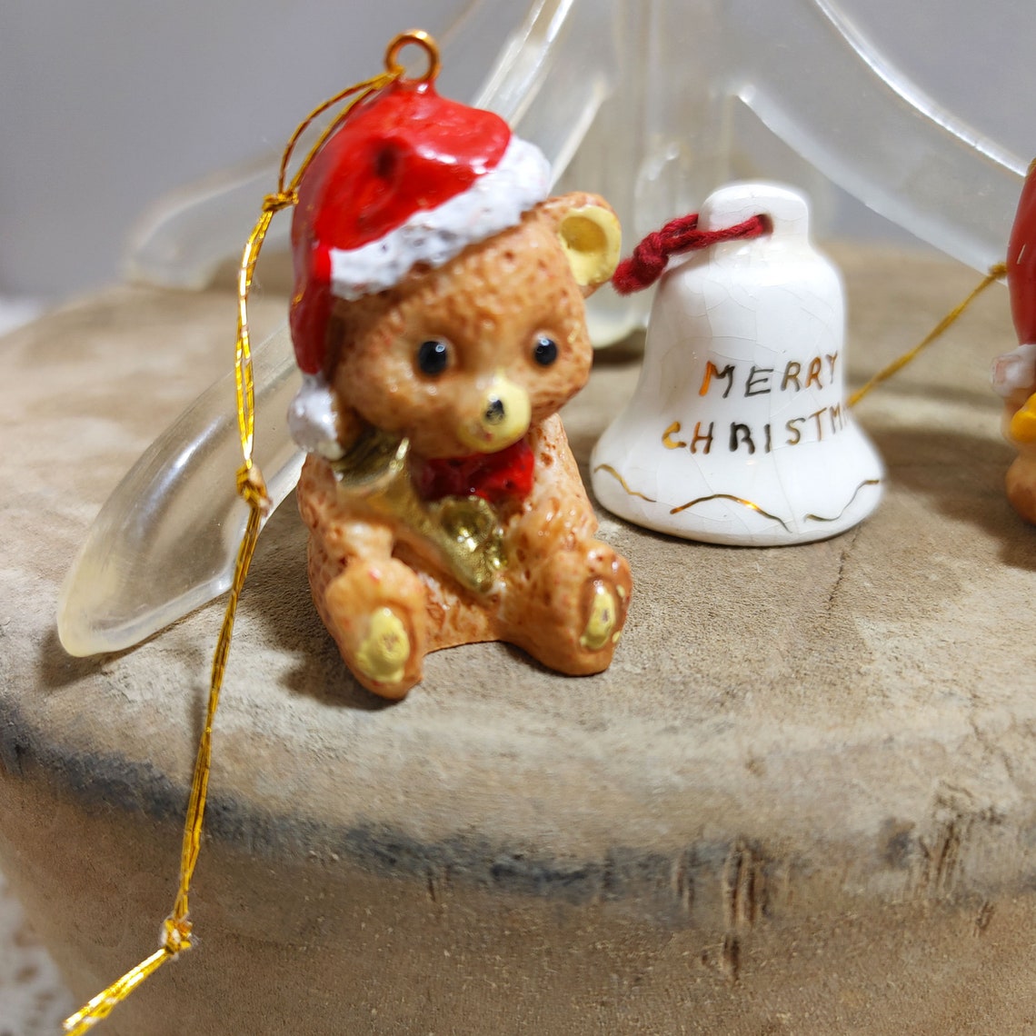 Vintage Teddy Bear Christmas Ornaments Decoration Hanging Etsy