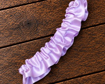 Satin Skirted Bridal Garter... Custom Colors Available… shown in lilac