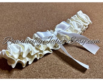 Luxe Bridal Garter..Custom colors Available..Shown in ivory/white