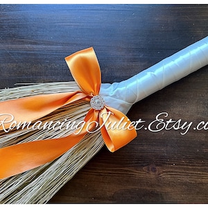 Classic Jump Broom Made .. You Choose the Colors ..shown in ivory/black image 3