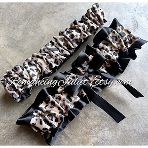 The Classic Chic Leg Garter SET..You Choose the Accent Colors..shown in black/cheetah