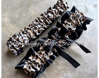 The Classic Chic Leg Garter SET..You Choose the Accent Colors..shown in black/cheetah