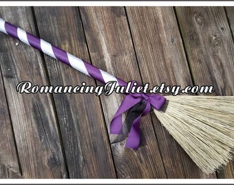 Classic Jump Broom Made in Your Custom Colors ..shown in purple/white