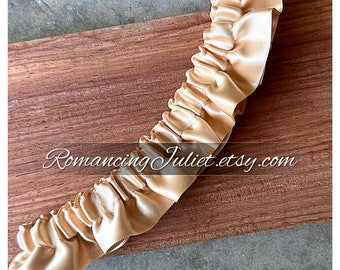 Satin Skirted Plain Bridal Garter...Custom Colors Available..shown in all champagne