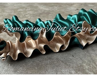 The Original Fully Reversible Bridal Garter...shown in green/champagne
