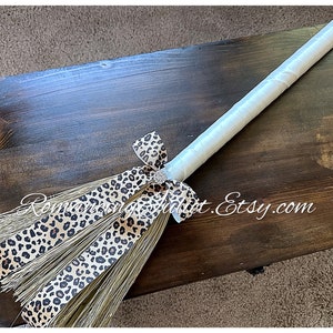 Classic Jump Broom Made .. You Choose the Colors ..shown in ivory/black image 5