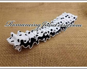 The Original Fully Reversible Bridal Garter..You Choose The Colors..shown in white polka dots/black