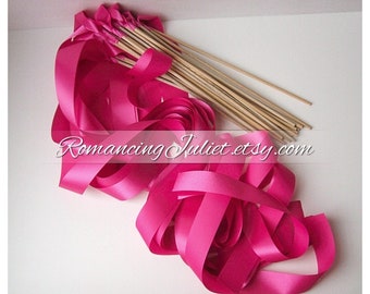 Instead of Rice Bamboo Jumbo Ribbon Streamer Wands..PACK OF 50...You choose the Ribbon Color..shown in hot pink