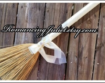 Classic Jump Broom..Custom Colors Available..shown in all ivory