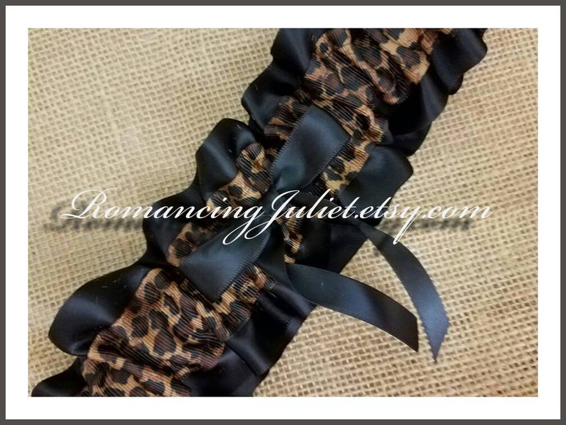 The Classic Chic Leg Garter..You Choose the Accent Colors..shown in ALL black image 4