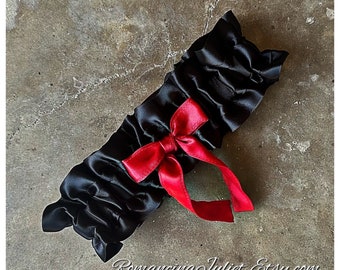 The Classic Chic Leg Garter..You Choose the Accent Colors..shown in black/scarlet red