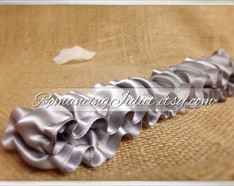 The Original Fully Reversible Bridal Garter...shown in silver gray