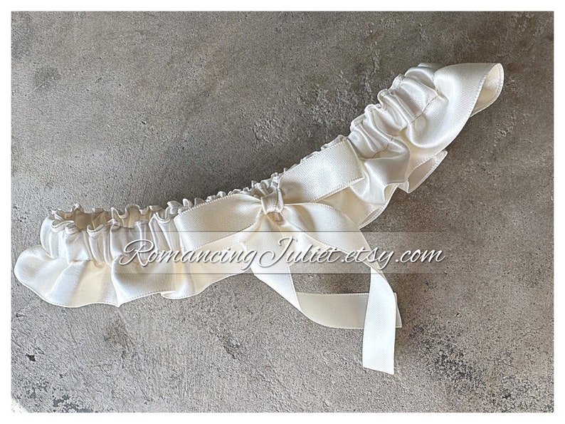 Satin Skirted Satin Bridal Garter in ivory/ivory image 1