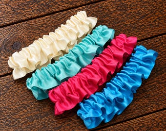 Satin Skirted Bridal Garter... Custom Colors Available.