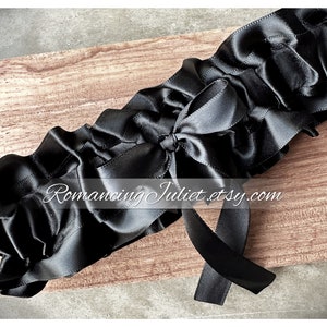 The Classic Chic Leg Garter..You Choose the Accent Colors..shown in ALL black image 1