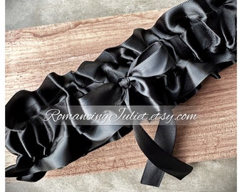 The Classic Chic Leg Garter..You Choose the Accent Colors..shown in ALL black