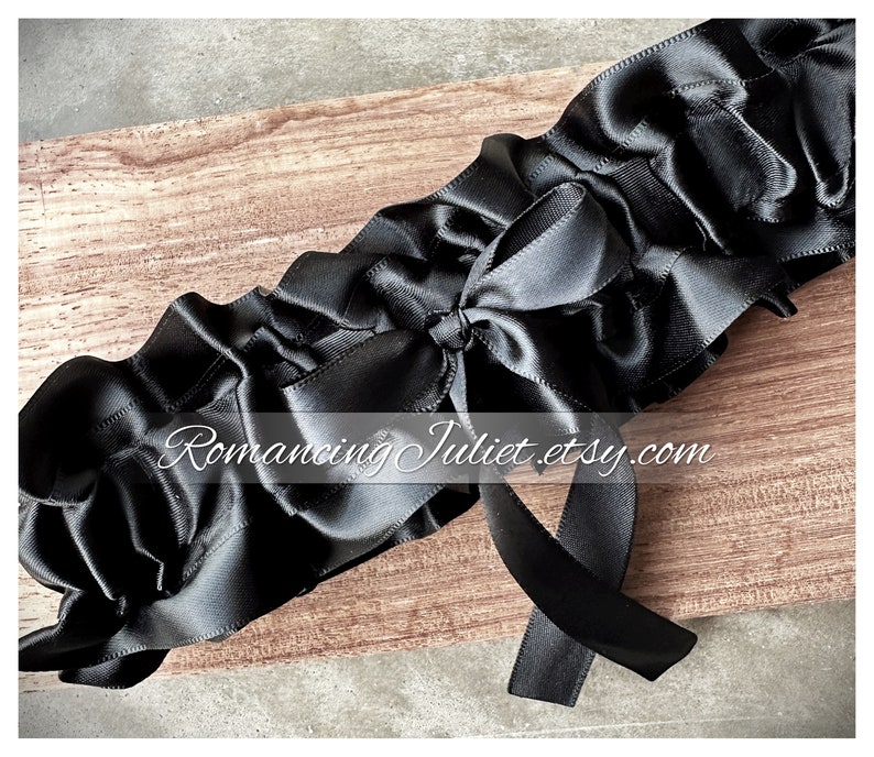 The Classic Chic Leg Garter..You Choose the Accent Colors..shown in ALL black image 1