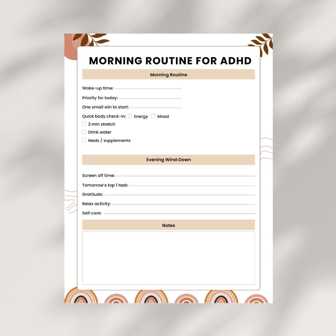 ADHD Morning Routine Planner - Etsy