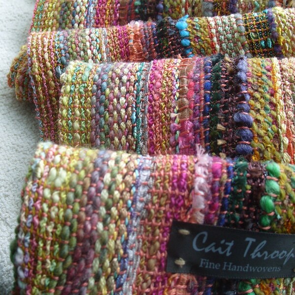 Handwoven Scarf, Coral Beach II