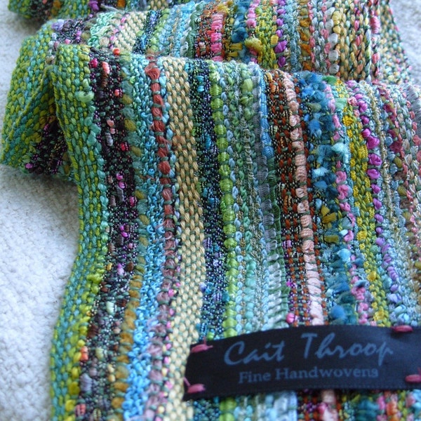 Handwoven Scarf Frosted Garden Free Shipping